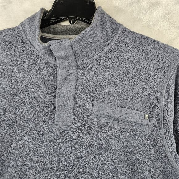 Free Fly Apparel Mens Large Fleeve Snap Button Jacket Pullover Sweatshirt - Picture 2 of 7